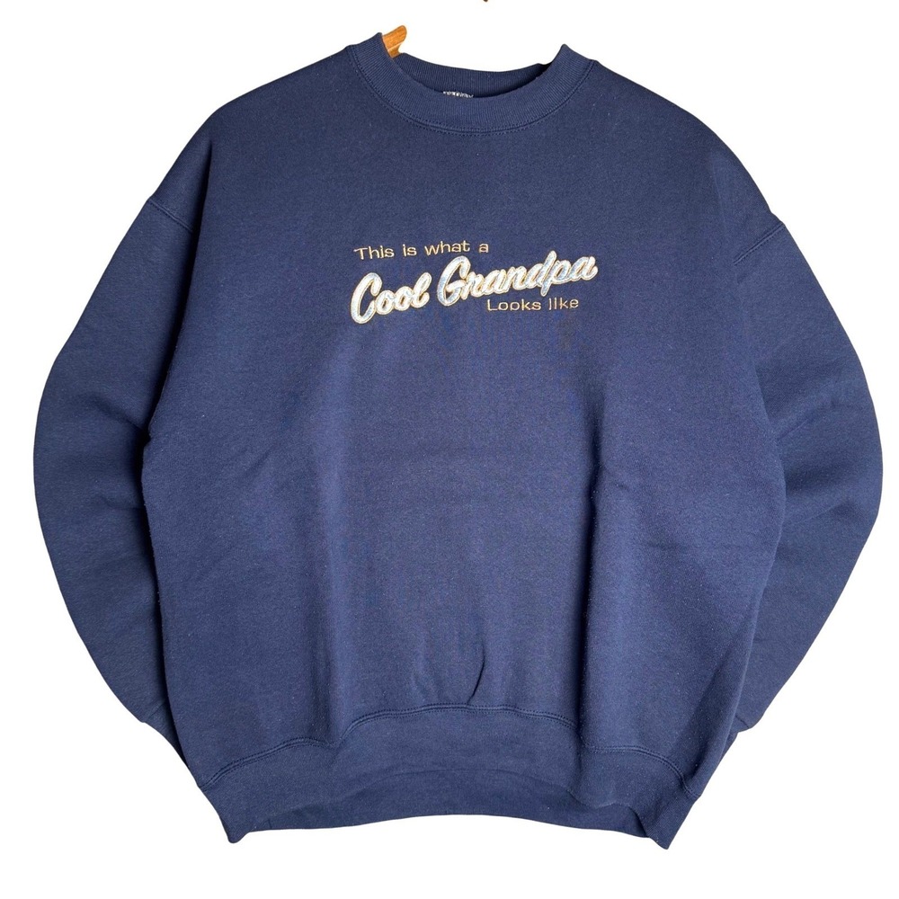 VTG The Fruit of the Loom this‎ is what a Cool Grandpa looks like pullover Large